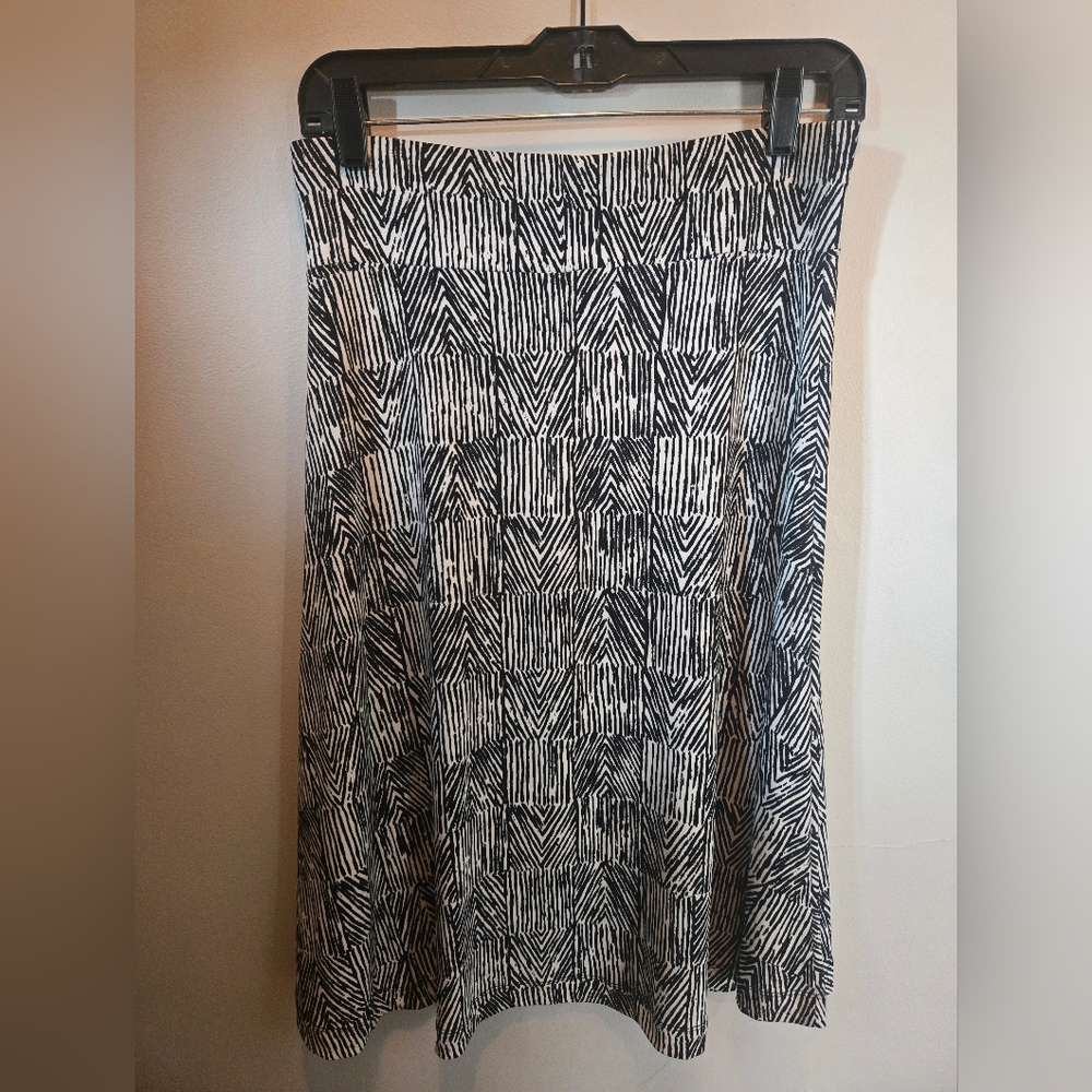 Merona Geometric Black and White A-Line Skirt